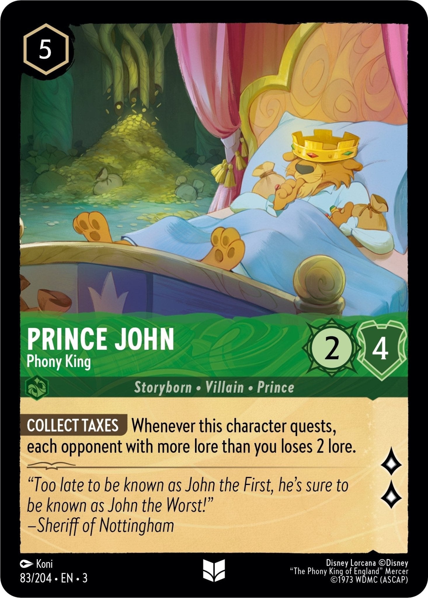 Disney Lorcana - Prince John - Phony King (83/204) (Into the Inklands)
