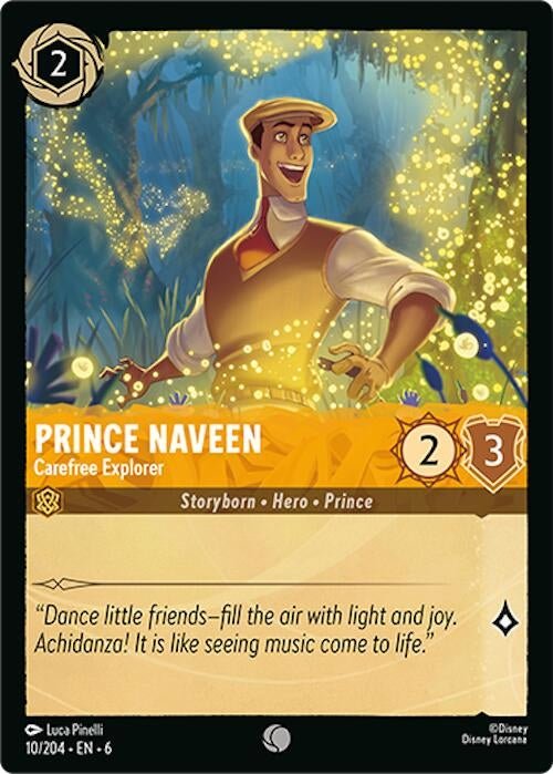 Disney Lorcana - Prince Naveen - Carefree Explorer (10/204) (Azurite Sea)