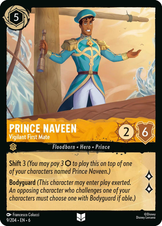 Disney Lorcana - Prince Naveen - Vigilant First Mate (9/204) (Azurite Sea)