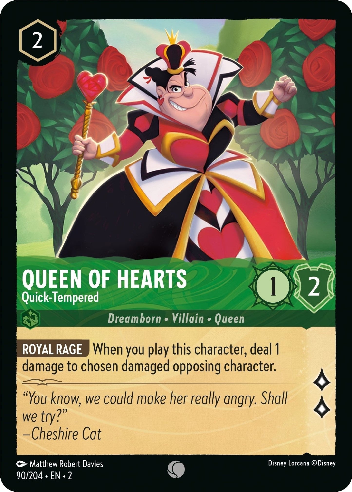 Disney Lorcana - Queen of Hearts - Quick - Tempered (90/204) (Rise of the Floodborn)