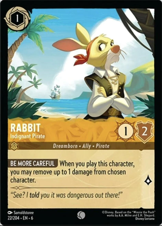 Disney Lorcana - Rabbit - Indignant Pirate (22/204) (Azurite Sea)