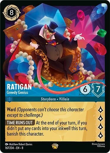Disney Lorcana - Ratigan - Greedy Genius (167/204) (Reign of Jafar)
