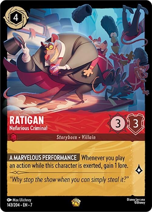 Disney Lorcana - Ratigan - Nefarious Criminal (143/204) (Archazia's Island)