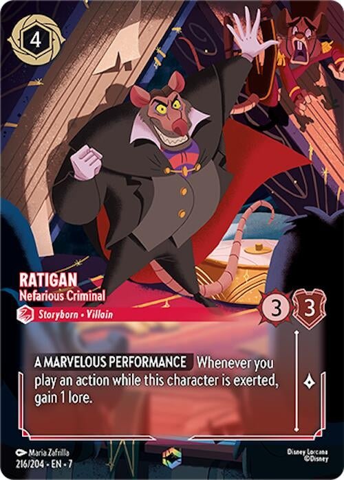 Disney Lorcana - Ratigan - Nefarious Criminal (Enchanted) (216/204) (Archazia's Island)