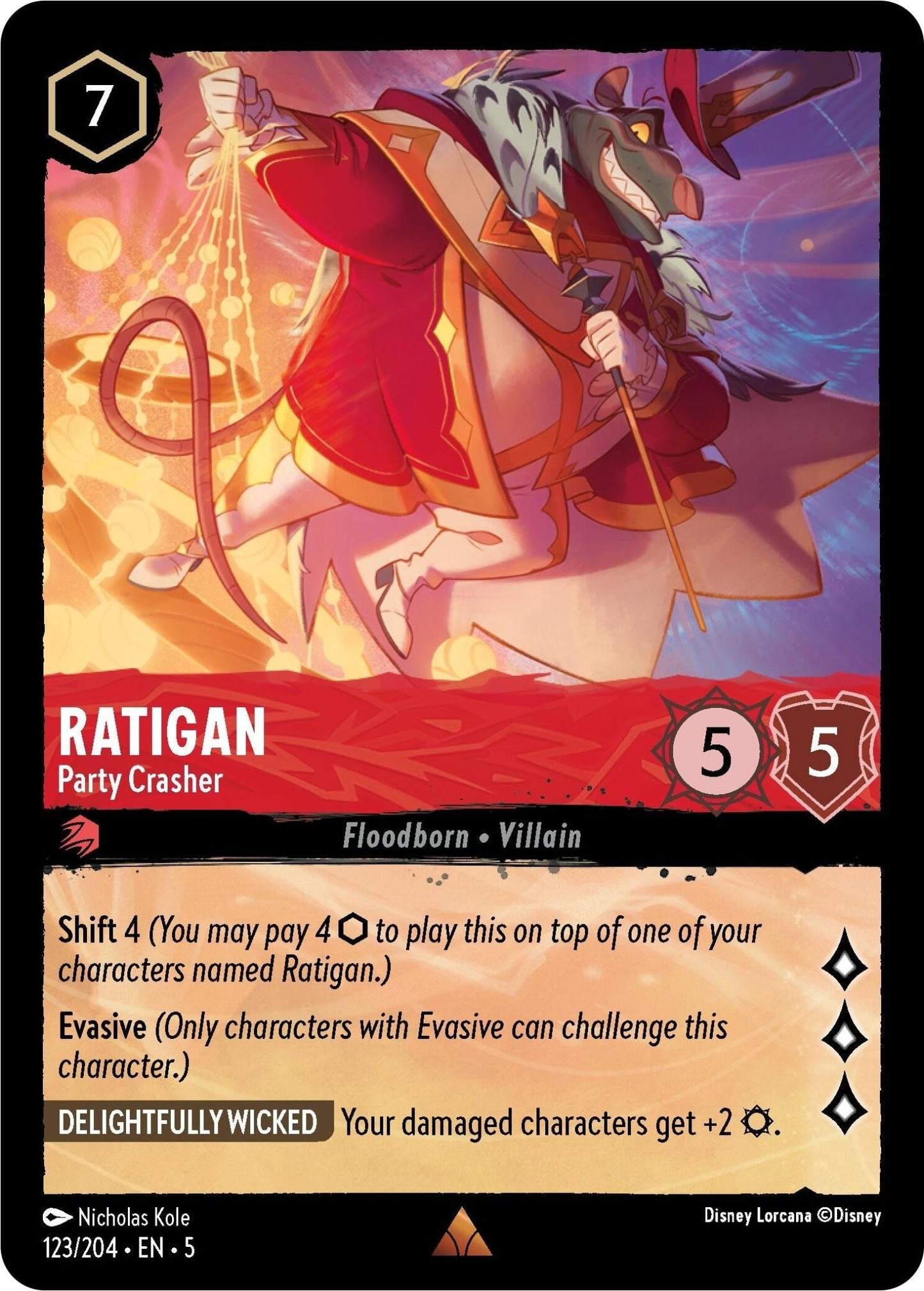 Disney Lorcana - Ratigan - Party Crasher (123/204) (Shimmering Skies)