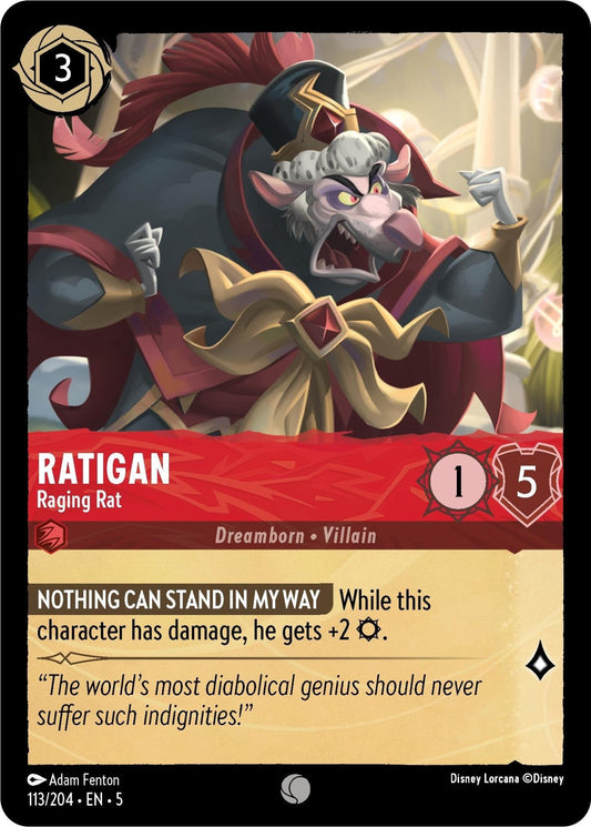 Disney Lorcana - Ratigan - Raging Rat (113/204) (Shimmering Skies)