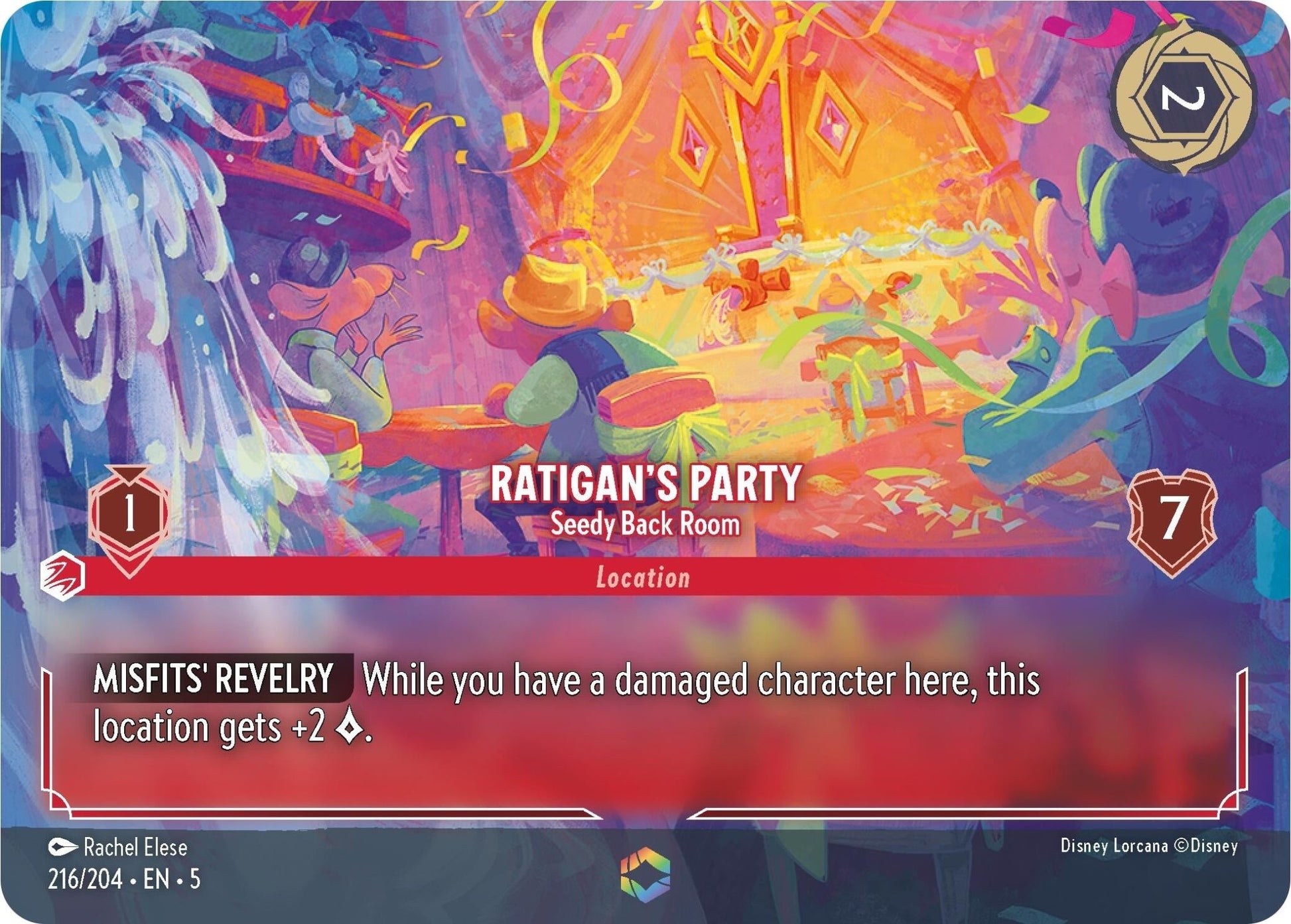 Disney Lorcana - Ratigan's Party - Seedy Back Room (Enchanted) (216/204) (Shimmering Skies)