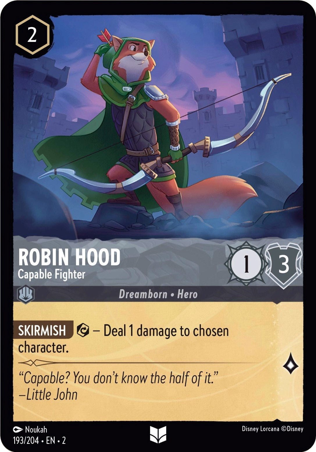 Disney Lorcana - Robin Hood - Capable Fighter (193/204) (Rise of the Floodborn)