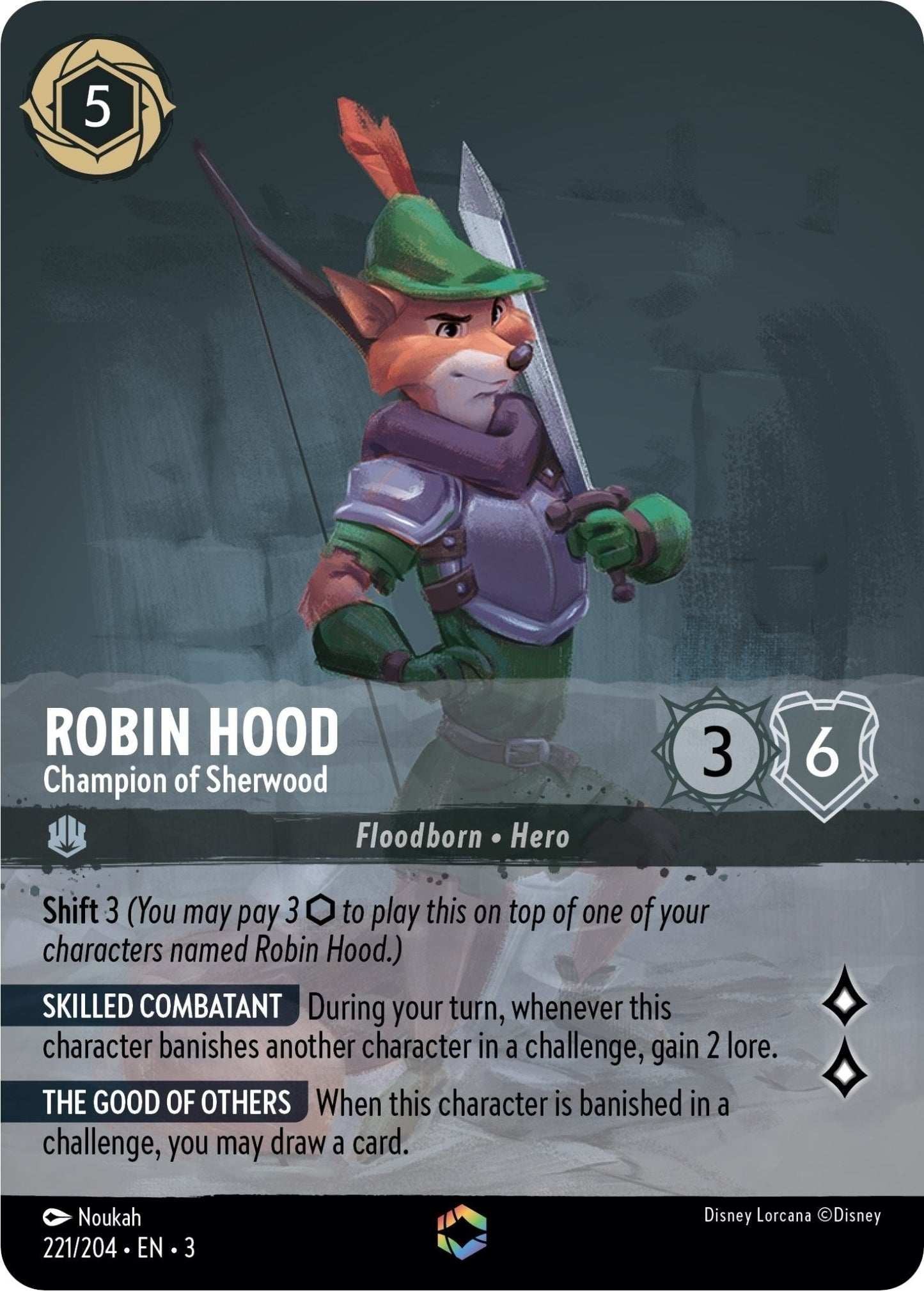 Disney Lorcana - Robin Hood - Champion of Sherwood (Enchanted) (221/204) (Into the Inklands)
