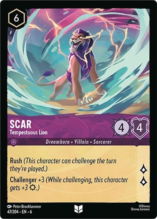 Disney Lorcana - Scar - Tempestuous Lion (47/204) (Azurite Sea)
