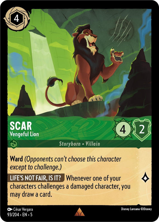 Disney Lorcana - Scar - Vengeful Lion (93/204) (Shimmering Skies)