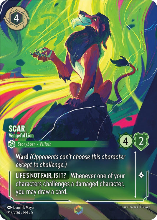 Disney Lorcana - Scar - Vengeful Lion (Enchanted) (212/204) (Shimmering Skies)