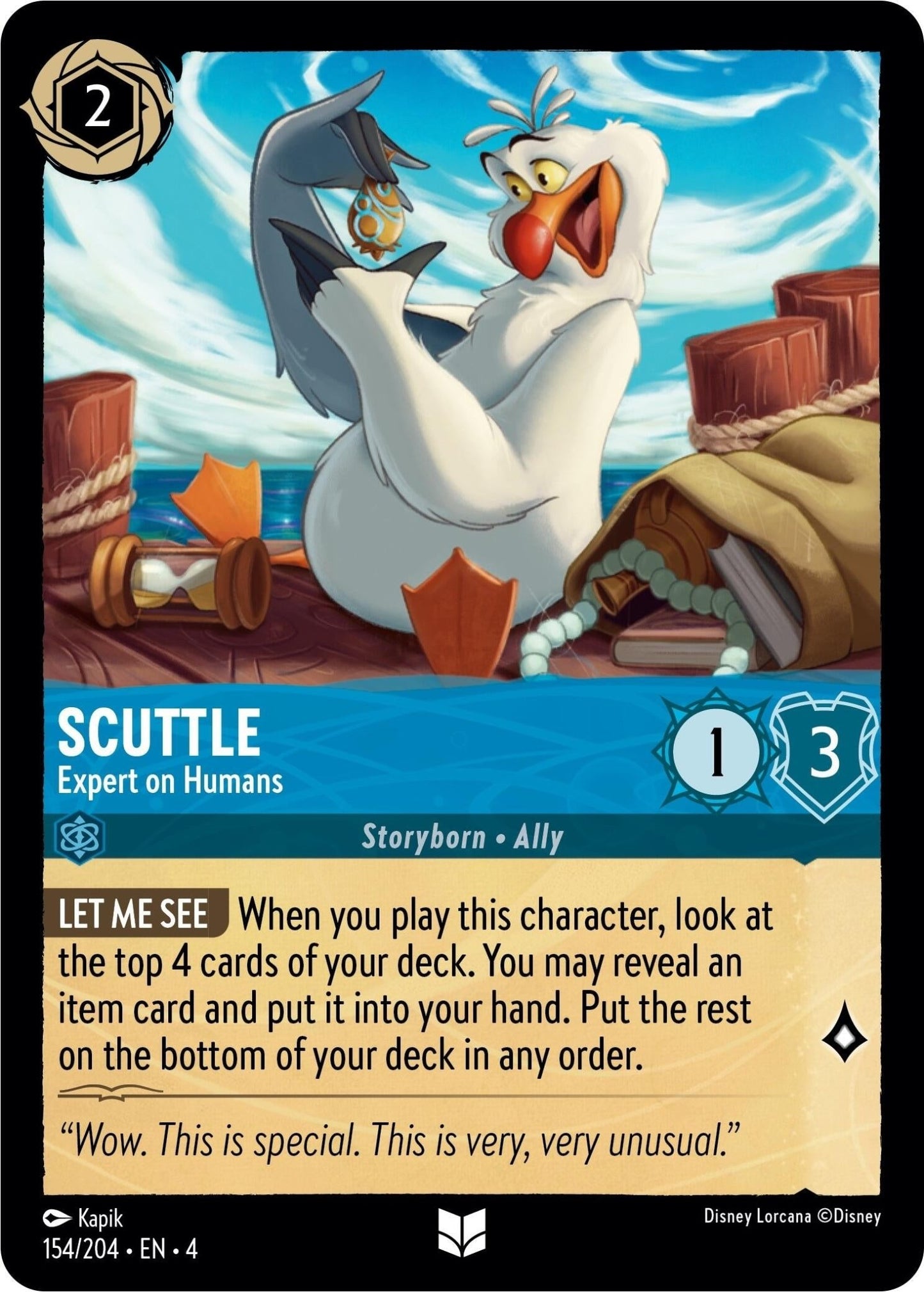 Disney Lorcana - Scuttle - Expert on Humans (154/204) (Ursula's Return)