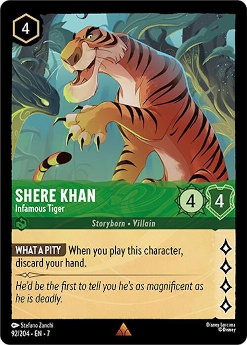 Disney Lorcana - Shere Khan - Infamous Tiger (92/204) (Archazia's Island)