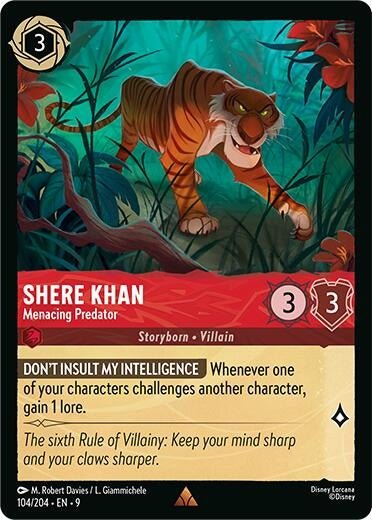 Disney Lorcana - Shere Khan - Menacing Predator (104/204) (Fabled)