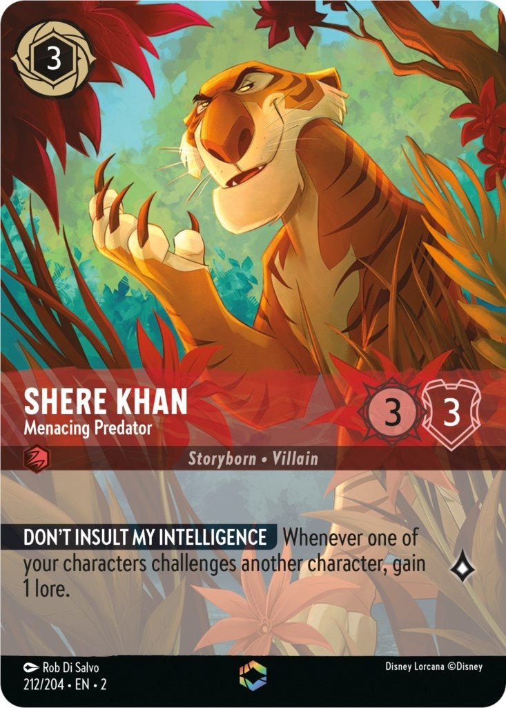 Disney Lorcana - Shere Khan - Menacing Predator (Enchanted) (212/204) (Rise of the Floodborn)