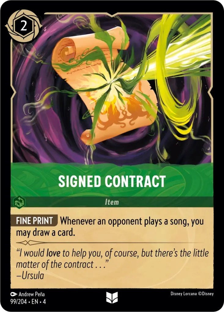 Disney Lorcana - Signed Contract (99/204) (Ursula's Return)