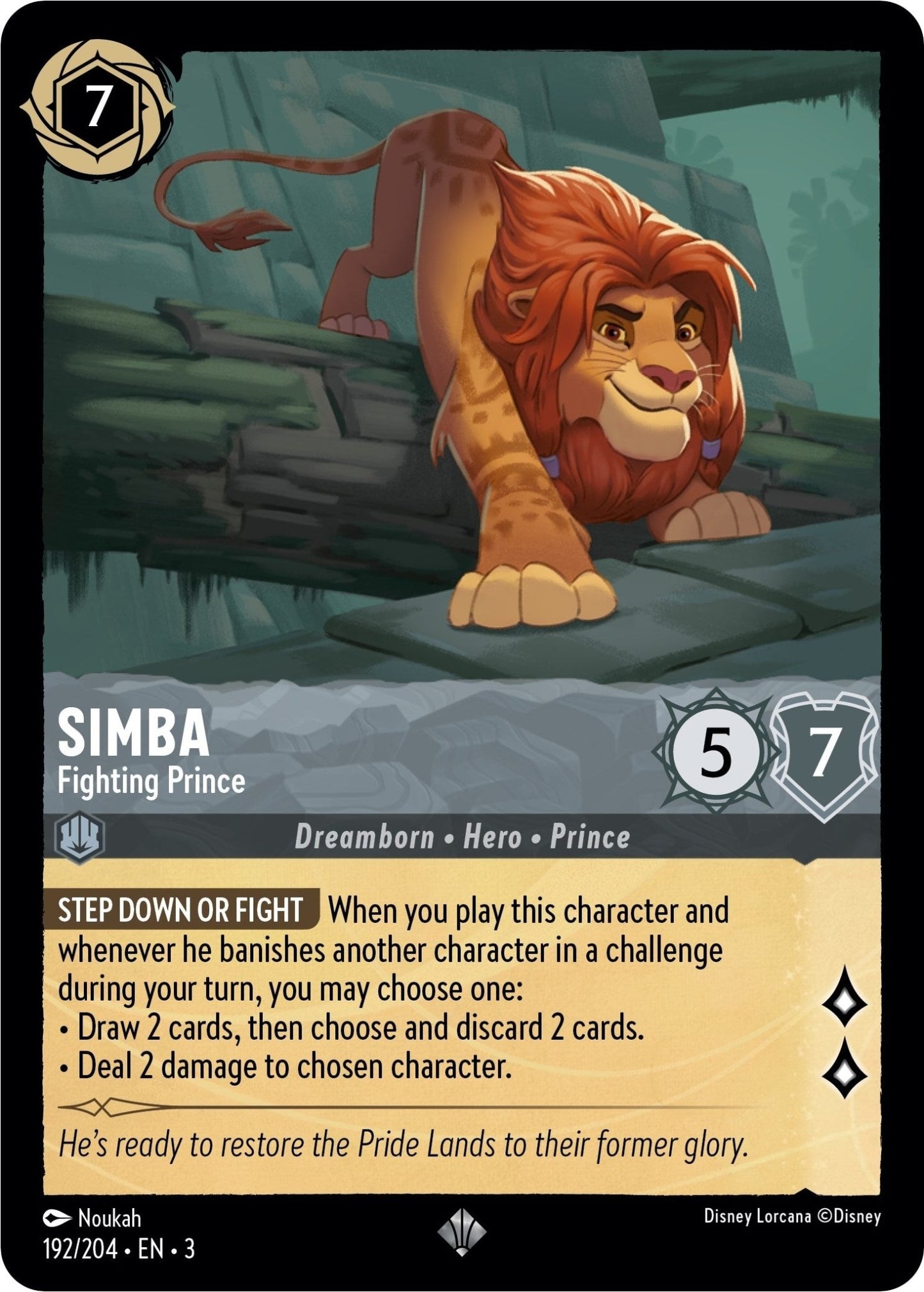 Disney Lorcana - Simba - Fighting Prince (192/204) (Into the Inklands)