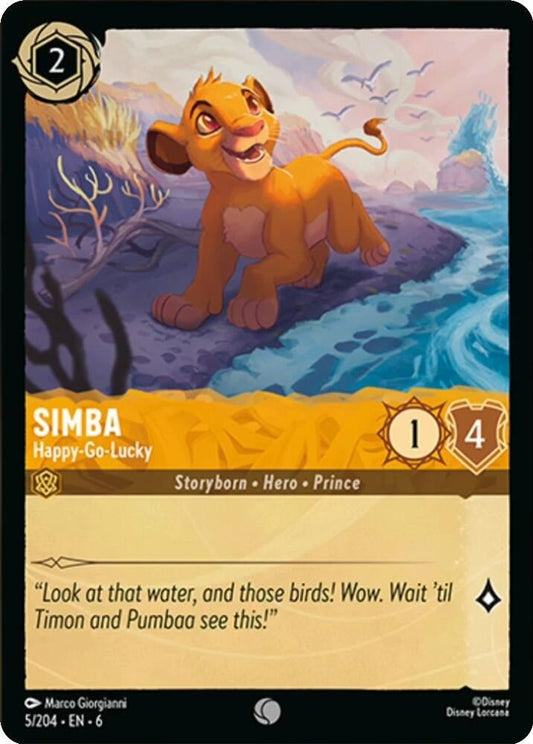 Disney Lorcana - Simba - Happy - Go - Lucky (5/204) (Azurite Sea)