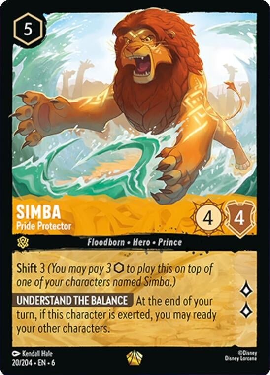 Disney Lorcana - Simba - Pride Protector (20/204) (Azurite Sea)