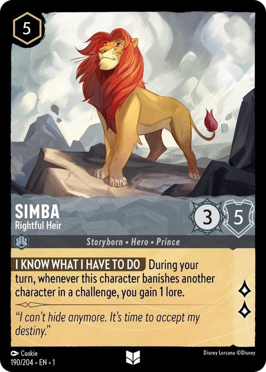 Disney Lorcana - Simba - Rightful Heir (190/204) (The First Chapter)