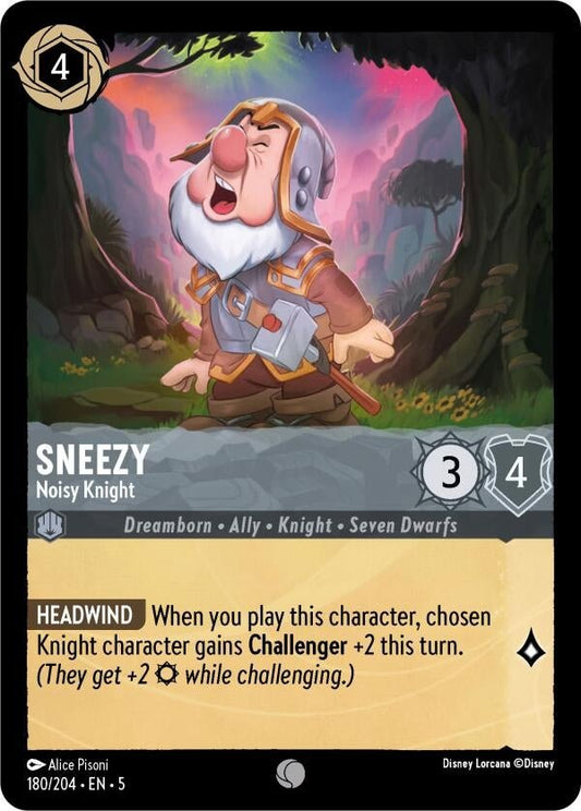 Disney Lorcana - Sneezy - Noisy Knight (180/204) (Shimmering Skies)