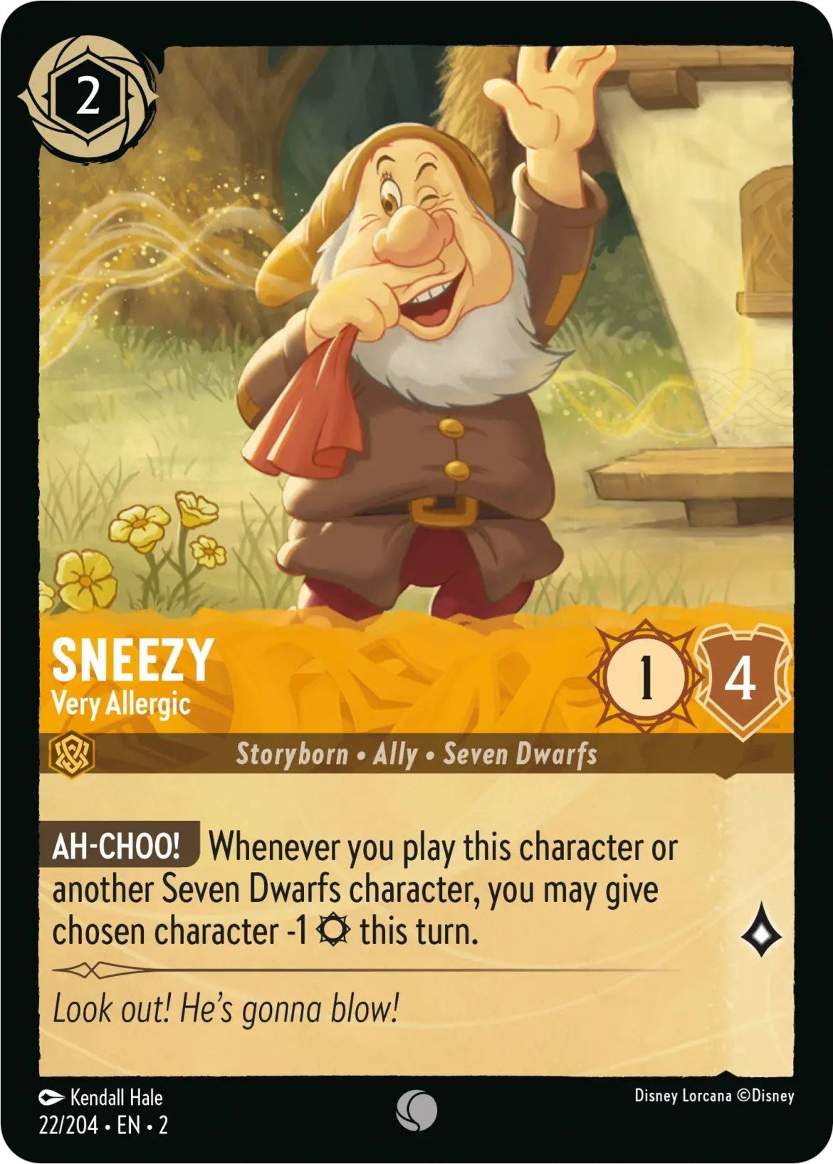 Disney Lorcana - Sneezy - Very Allergic (22/204) (Rise of the Floodborn)