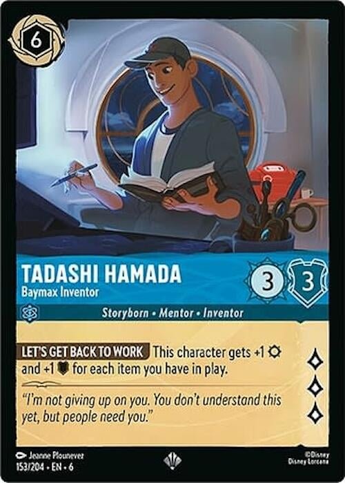 Disney Lorcana - Tadashi Hamada - Baymax Inventor (153/204) (Azurite Sea)