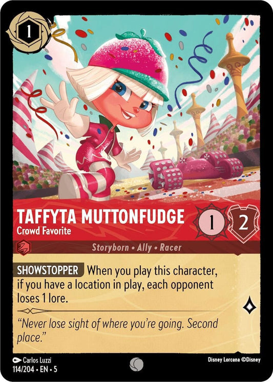 Disney Lorcana - Taffyta Muttonfudge - Crowd Favorite (114/204) (Shimmering Skies)