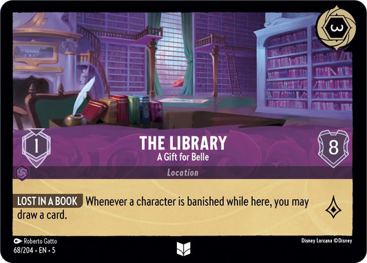 Disney Lorcana - The Library - A Gift for Belle (68/204) (Shimmering Skies)