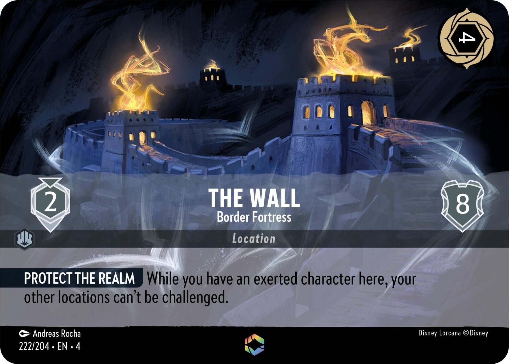 Disney Lorcana - The Wall - Border Fortress (Enchanted) (222/204) (Ursula's Return)