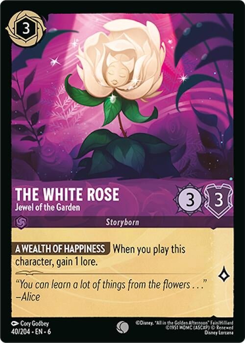 Disney Lorcana - The White Rose - Jewel of the Garden (40/204) (Azurite Sea)