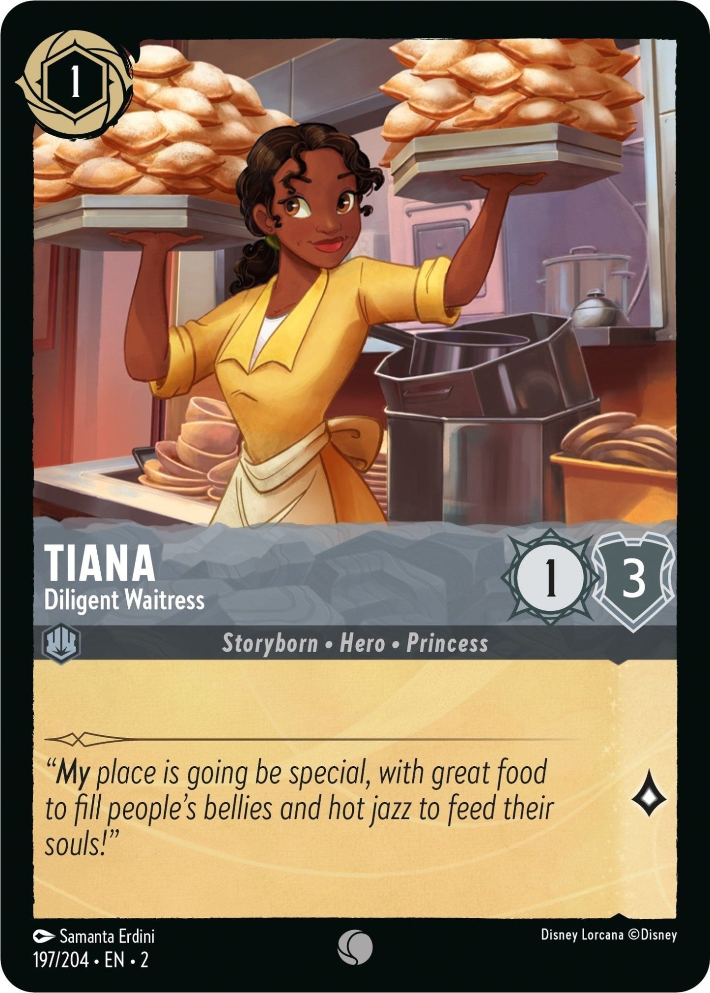 Disney Lorcana - Tiana - Diligent Waitress (197/204) (Rise of the Floodborn)
