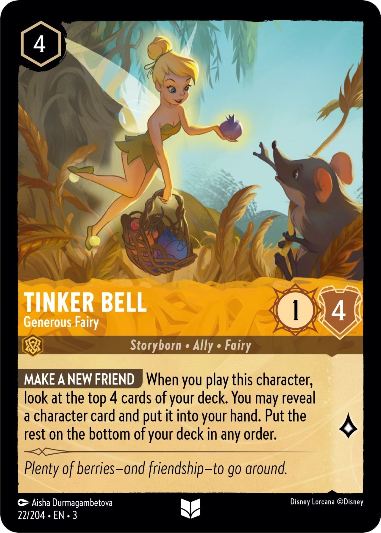Tinker Bell - Generous Fairy (22/204) (Into the Inklands) by LAB7 Malta, Europe