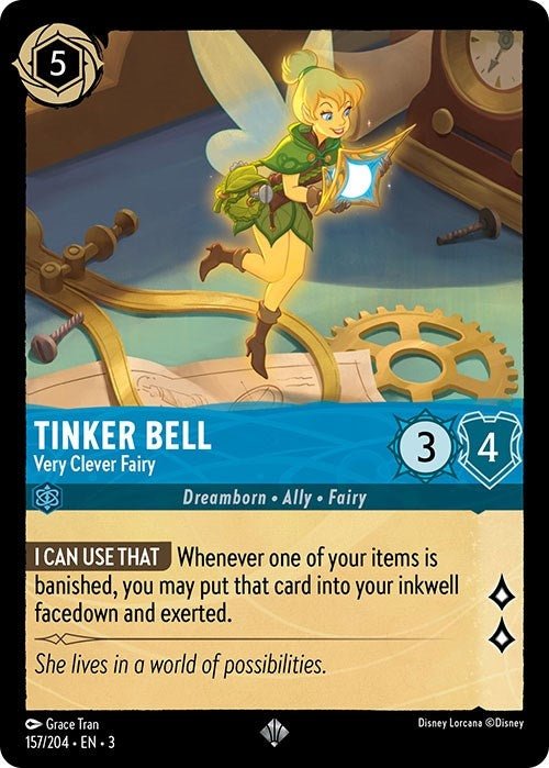 Disney Lorcana - Tinker Bell - Very Clever Fairy (157/204) (Into the Inklands)