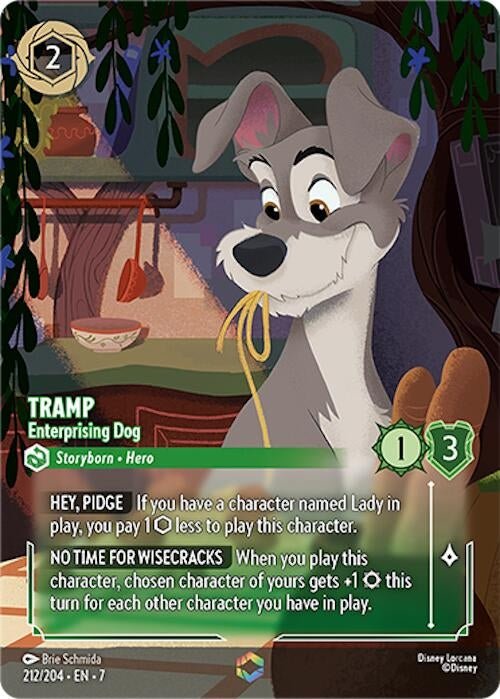 Disney Lorcana - Tramp - Enterprising Dog (Enchanted) (212/204) (Archazia's Island)
