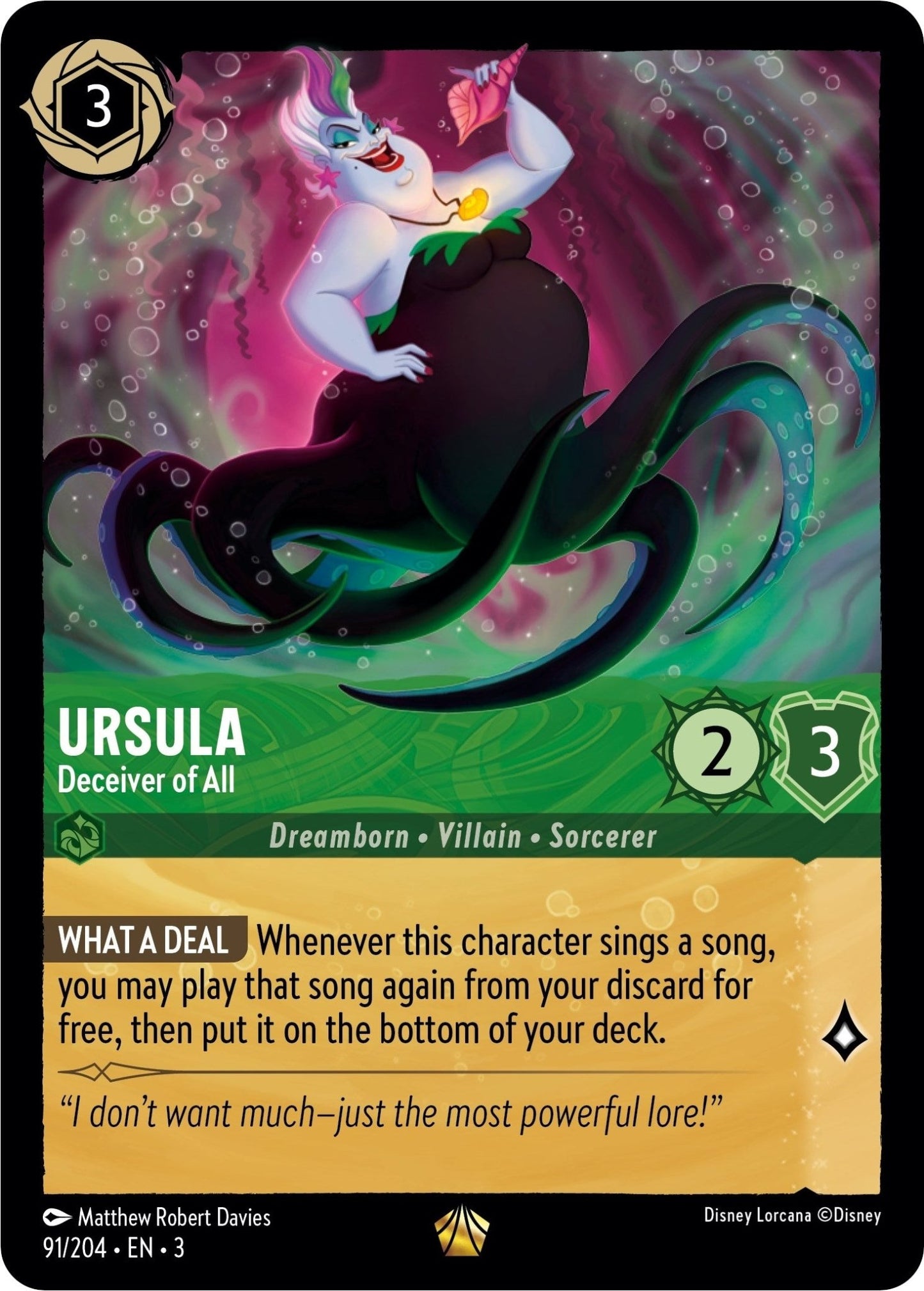Disney Lorcana - Ursula - Deceiver of All (91/204) (Into the Inklands)
