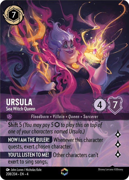 Disney Lorcana - Ursula - Sea Witch Queen (Enchanted) (208/204) (Ursula's Return)