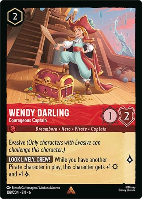 Disney Lorcana - Wendy Darling - Courageous Captain (108/204) (Azurite Sea)