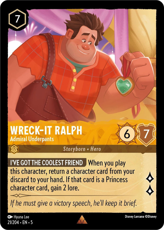 Disney Lorcana - Wreck - It Ralph - Admiral Underpants (21/204) (Shimmering Skies)