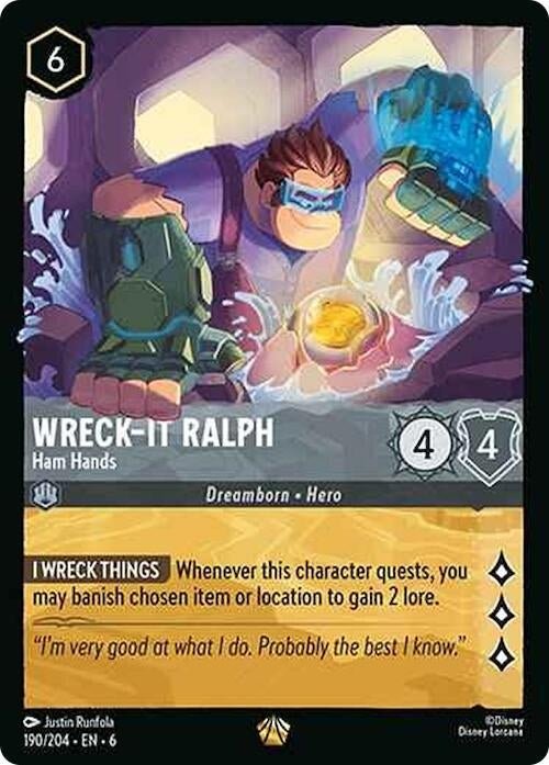 Disney Lorcana - Wreck - It Ralph - Ham Hands (190/204) (Azurite Sea)