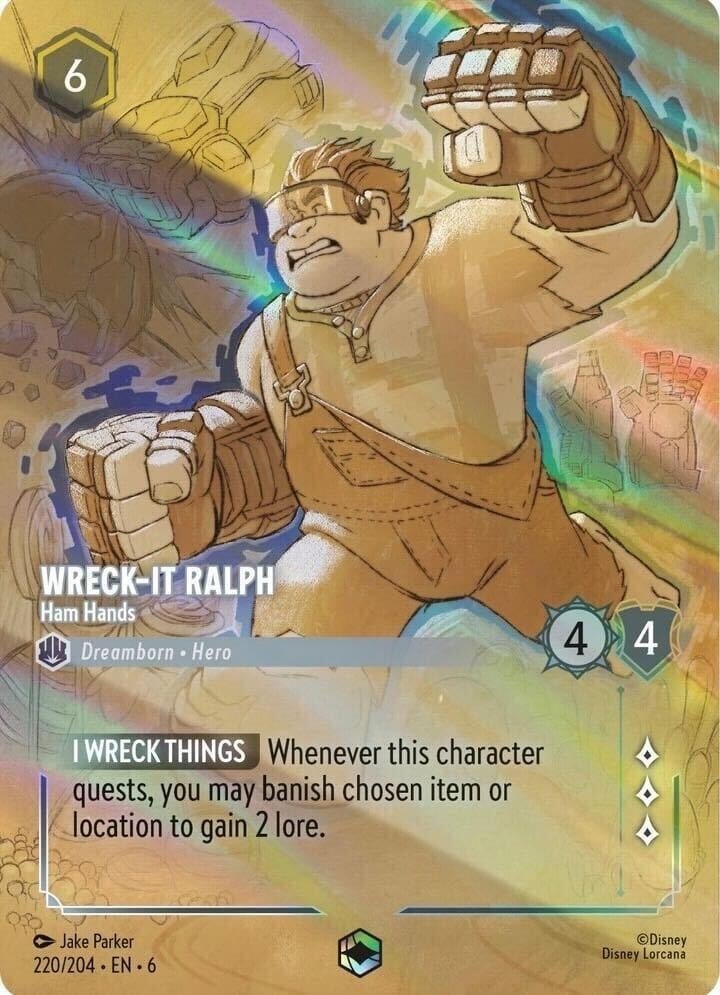 Disney Lorcana - Wreck - It Ralph - Ham Hands (Enchanted) (220/204) (Azurite Sea)
