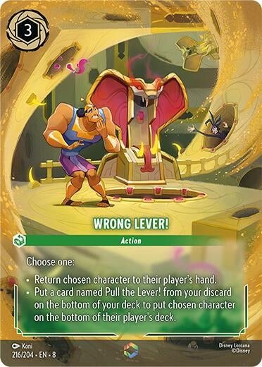 Disney Lorcana - Wrong Lever! (Enchanted) (216/204) (Reign of Jafar)