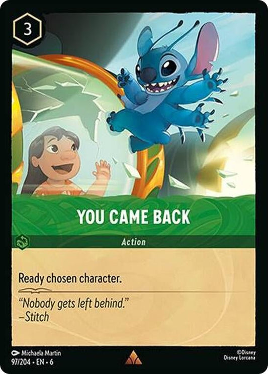 Disney Lorcana - You Came Back (97/204) (Azurite Sea)