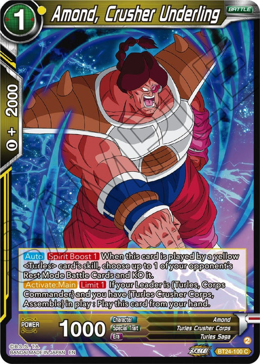 Dragon Ball Super: Masters - Amond, Crusher Underling (BT24 - 100) (Beyond Generations)