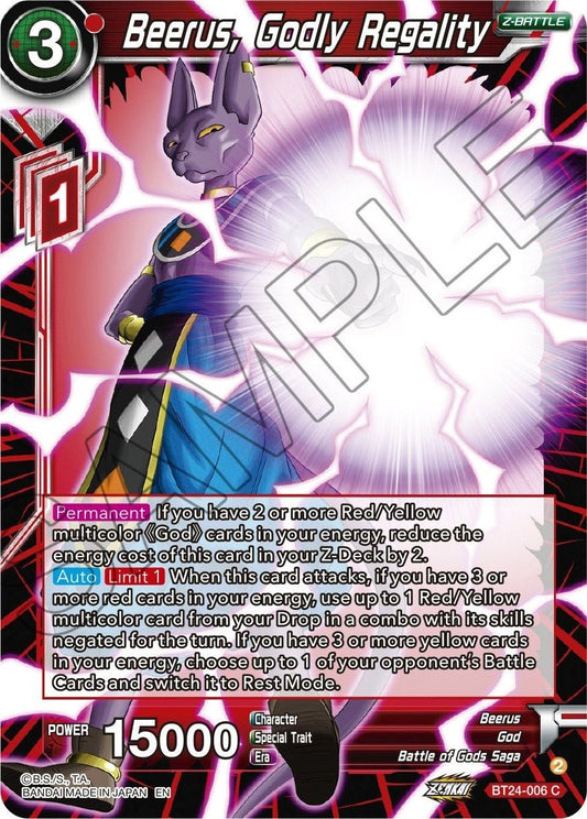 Dragon Ball Super: Masters - Beerus, Godly Regality (BT24 - 006) (Beyond Generations)