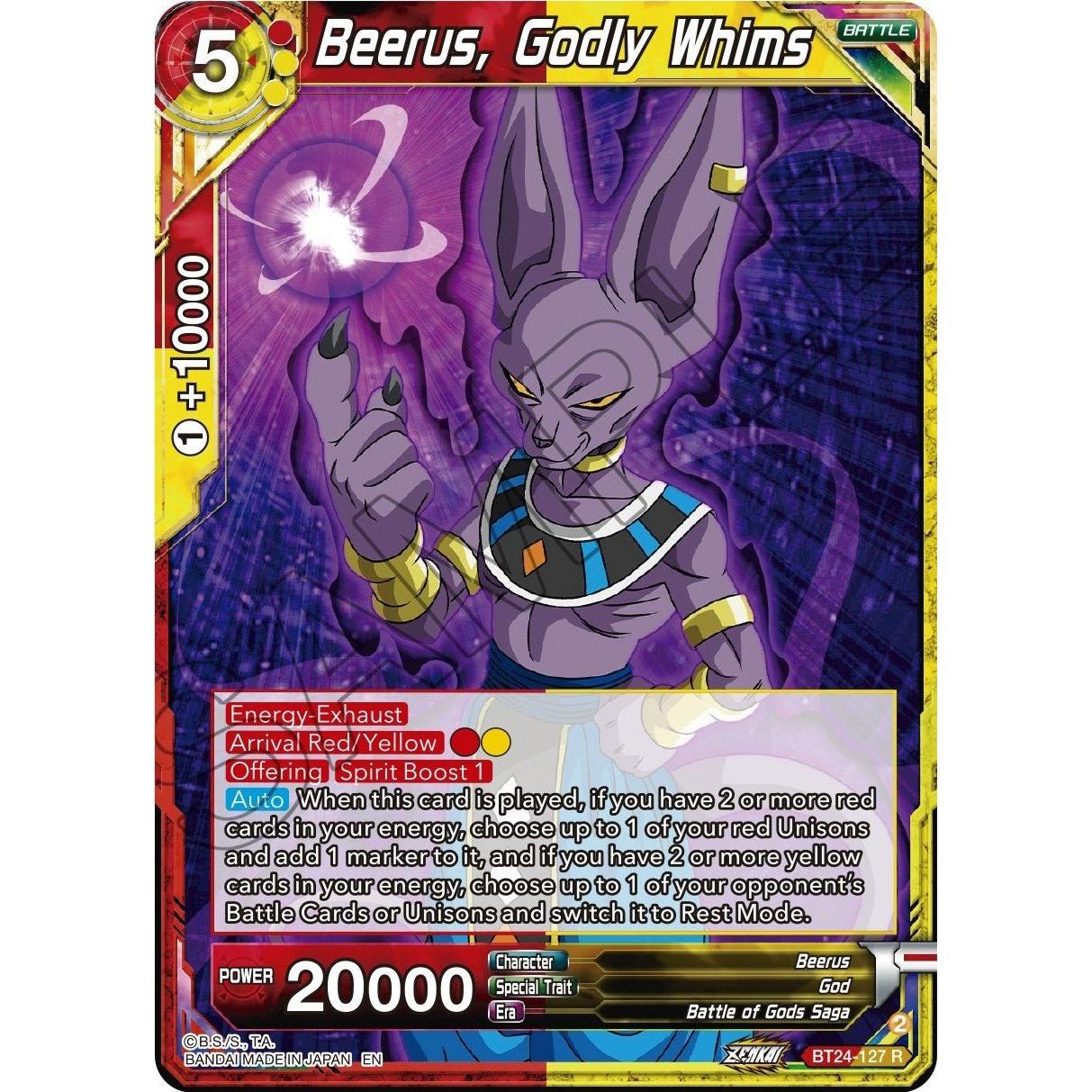 Dragon Ball Super: Masters Beerus, Godly Whims (BT24 - 127) (Beyond Generations) by LAB7 Malta, Europe