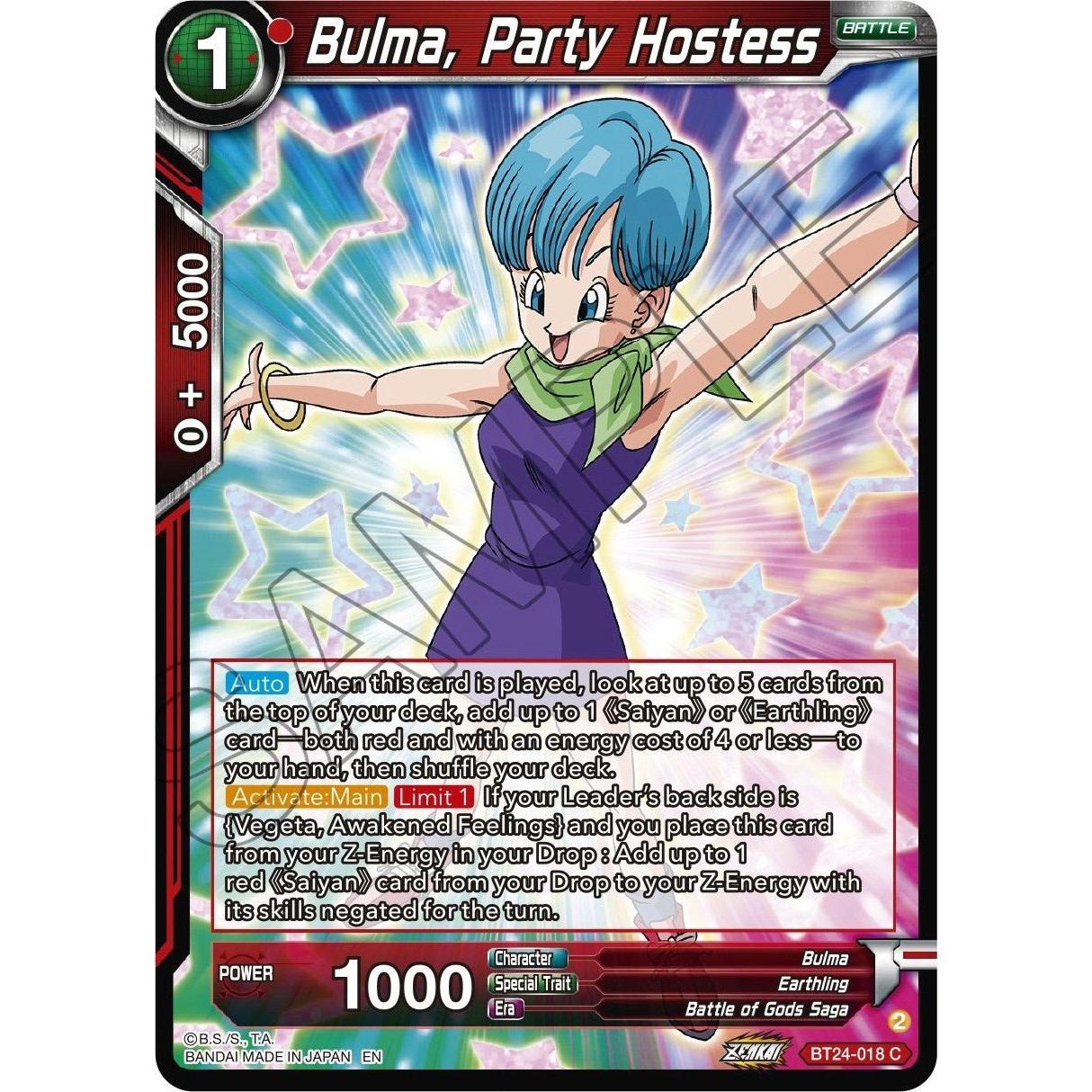 Dragon Ball Super: Masters Bulma, Party Hostess (BT24 - 018) (Beyond Generations) by LAB7 Malta, Europe
