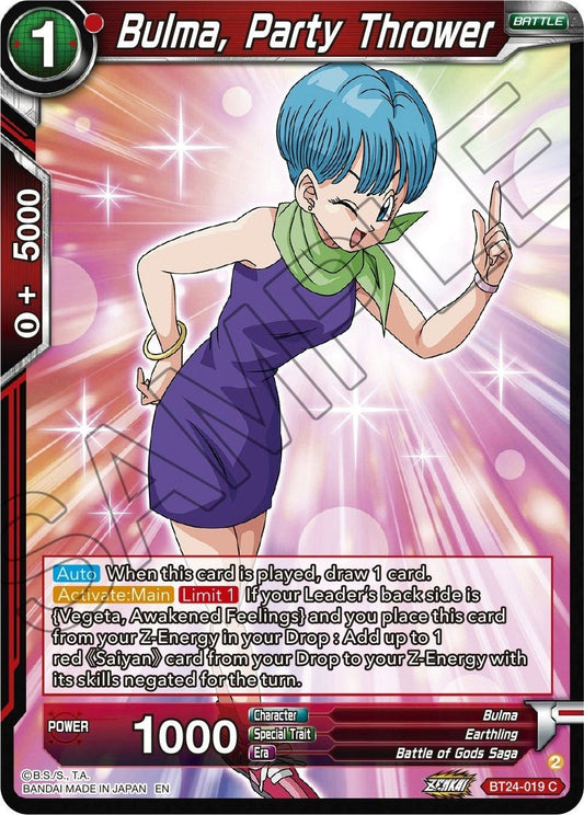 Dragon Ball Super: Masters - Bulma, Party Thrower (BT24 - 019) (Beyond Generations)