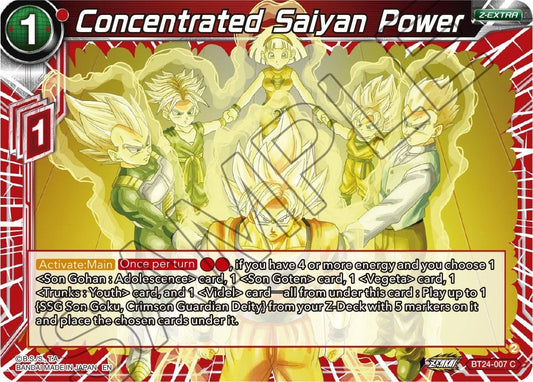 Dragon Ball Super: Masters - Concentrated Saiyan Power (BT24 - 007) (Beyond Generations)